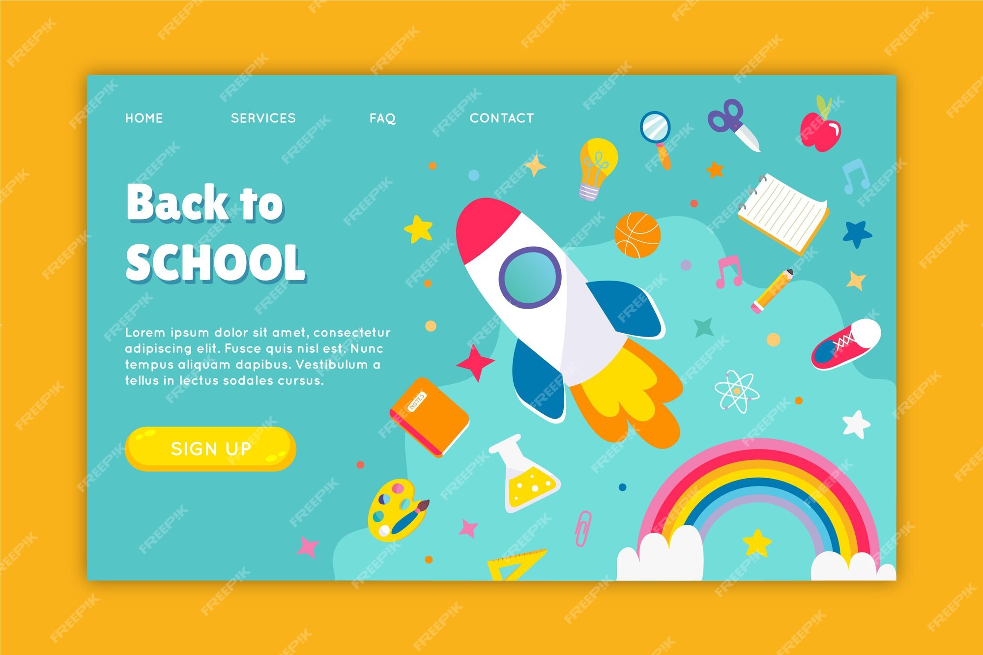 free-vector-back-to-school-landing-page-template