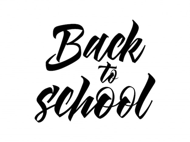 Back to school lettering in black color | Free Vector