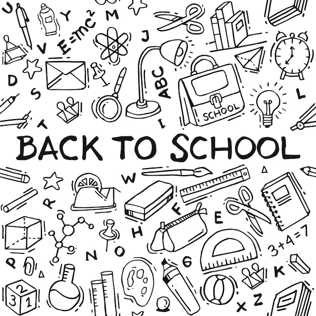 Premium Vector | Back to school. pattern doodles