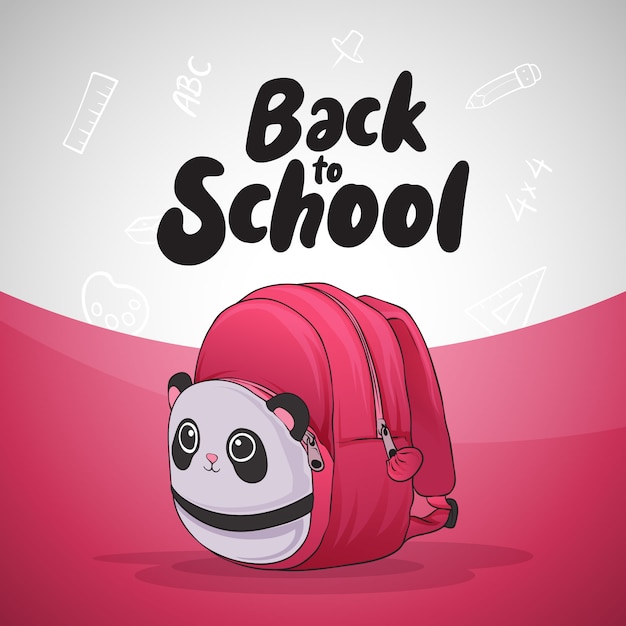 Premium Vector | Back to school pink bag