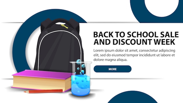 Back To School Sale And Discounts Week Modern Discount Banner