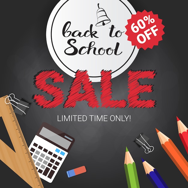 Premium Vector Back to school seasonal sale poster 