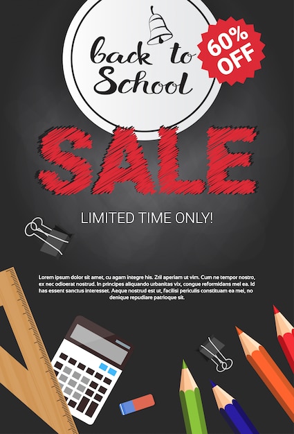  Back to school seasonal sale poster shopping discounts 