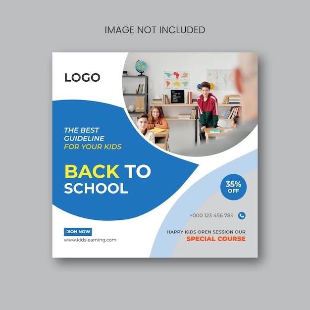 Premium Vector | Back to school social media post design