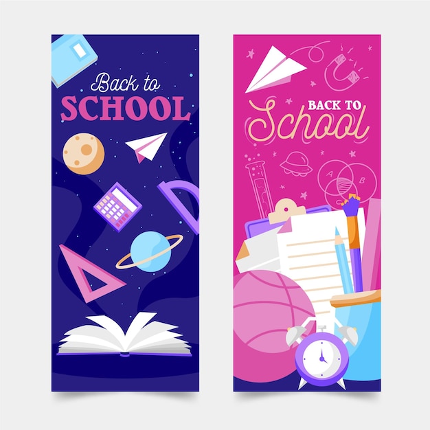 Back to school vertical banners | Free Vector