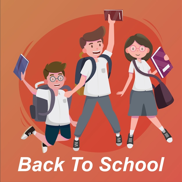 Premium Vector | Back to school with happy children