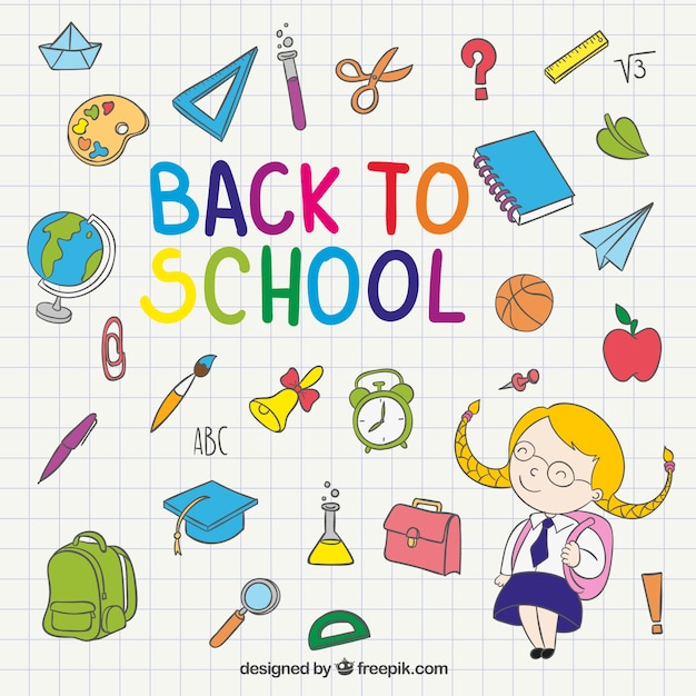 Back to school illustration on notebook Vector | Free Download