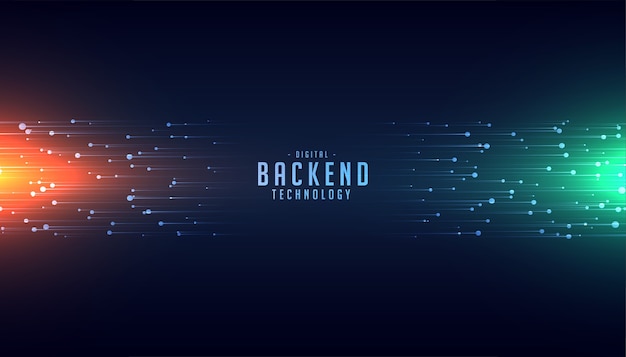 Free Vector | Backend technology concept with glowing lines background