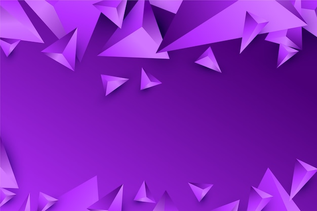 Background 3d triangle design in vivid violet tones Free Vector