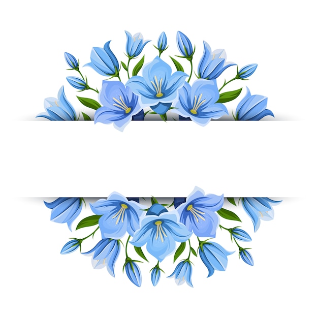 Premium Vector Background Banner With Bluebell Flowers Illustration