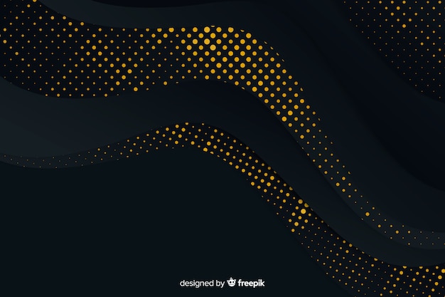Background black paper with halftone effect Free Vector