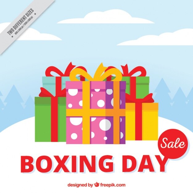 Free Vector | Background of boxing day with colorful gifts