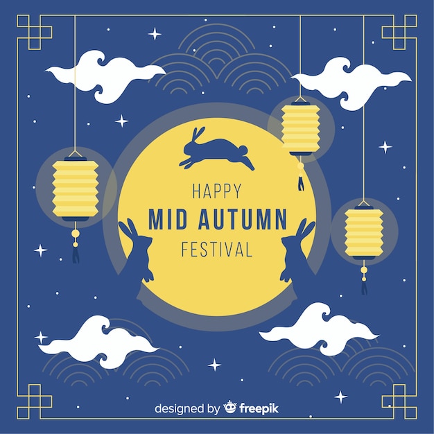 Free Vector | Background concept for mid autumn festival