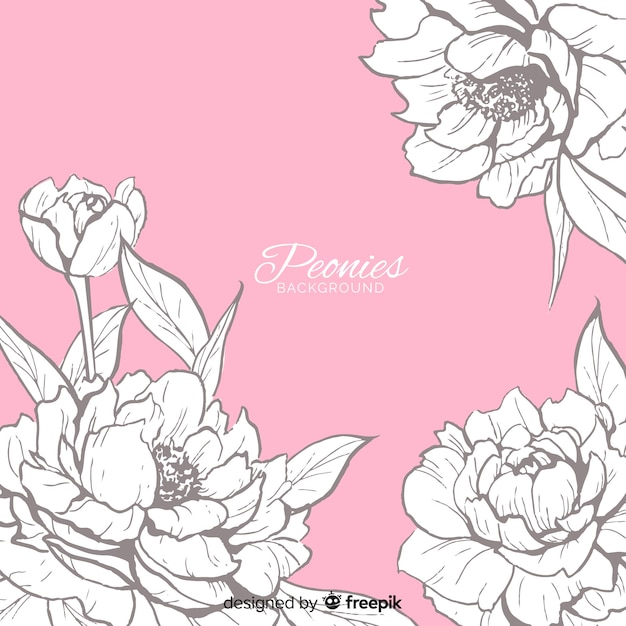 Premium Vector | Background concept of peony flowers
