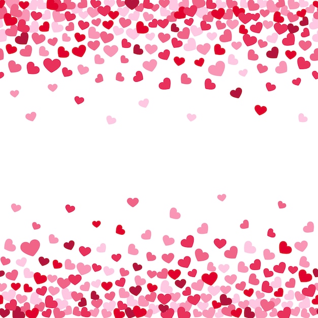 Background decorating of falling valentine hearts confetti | Premium Vector