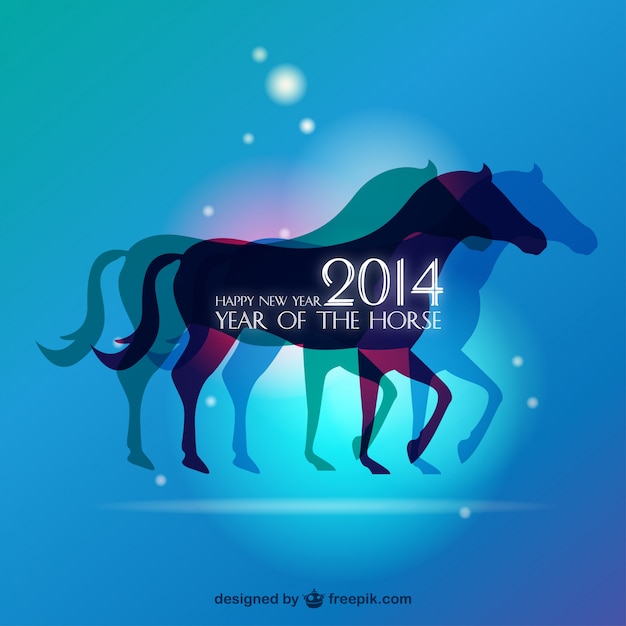 Background design horse year concept Free Vector