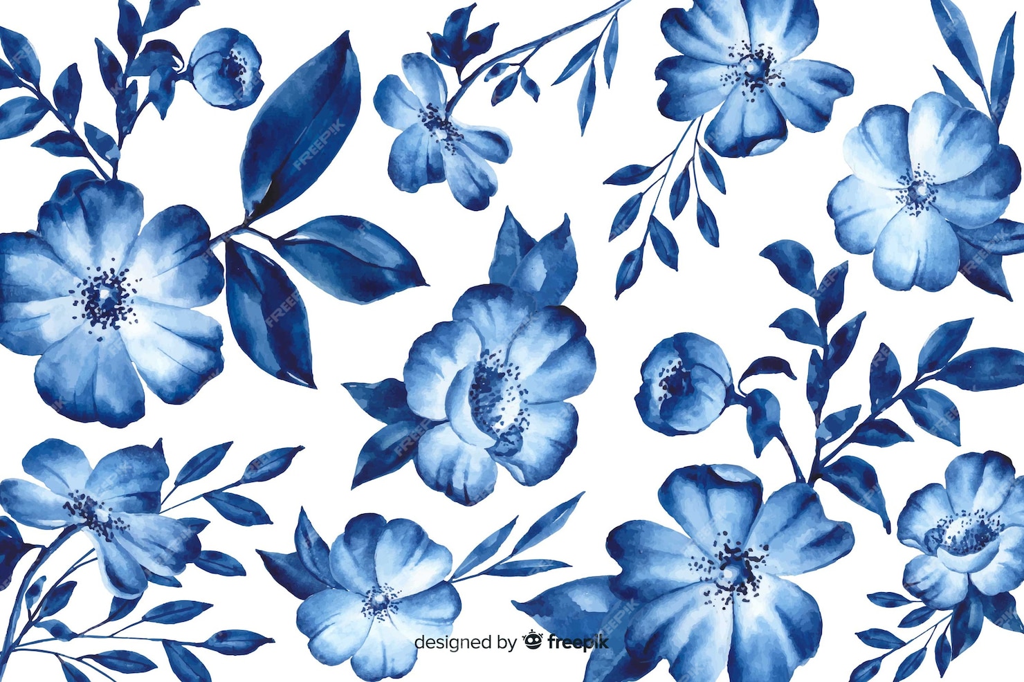 Free Vector | Background floral monochromatic watercolor