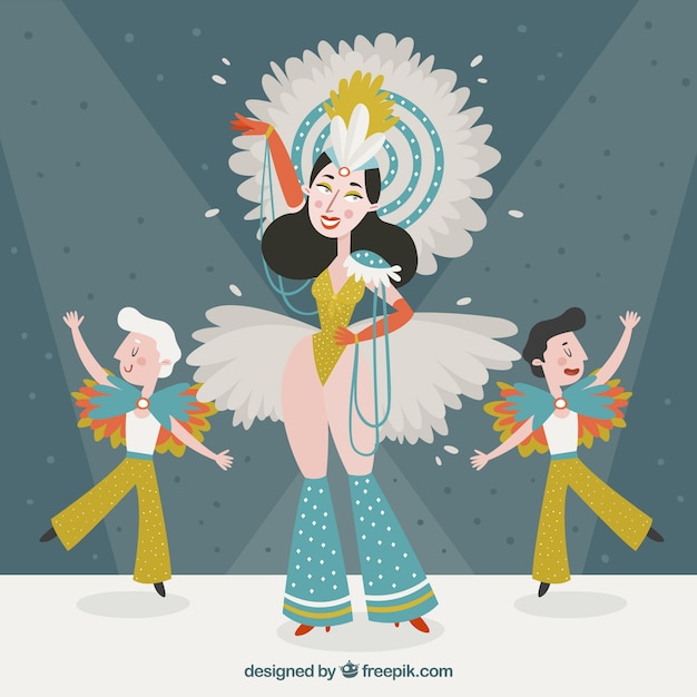 Background for carnival with dancing
persons