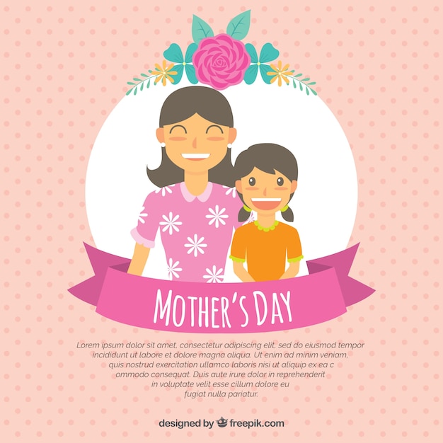 Background for mother's day in flat
design