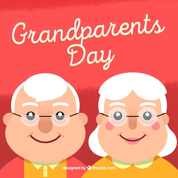 Free Vector | Background of grandparents couple with glasses and happy