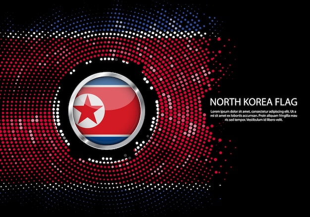 Background halftone gradient template of north korea flag. Premium Vector