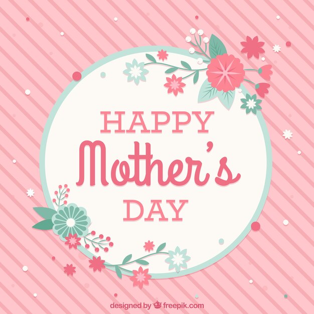 Background happy mother's day in flat design Vector | Free Download