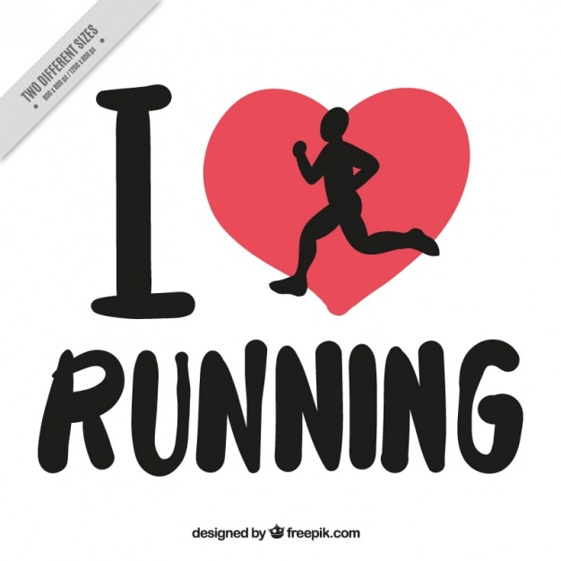 Free Vector Background of "i love running" message