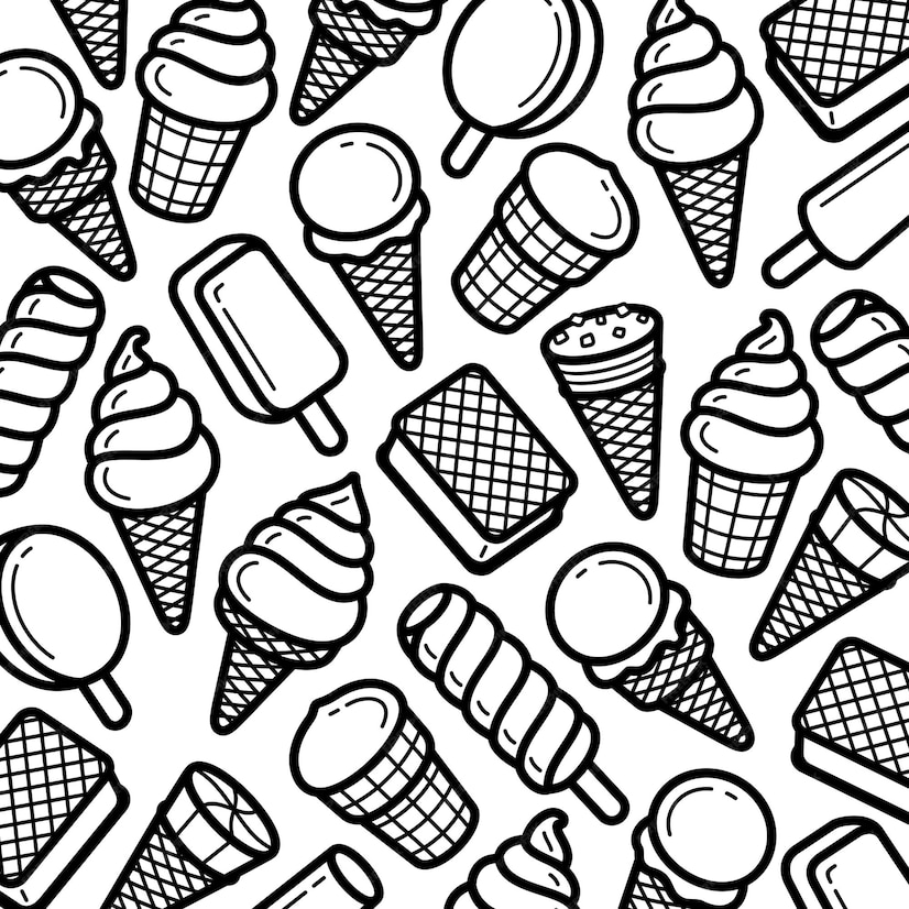 Premium Vector | Background ice cream set collection icon ice cream vector