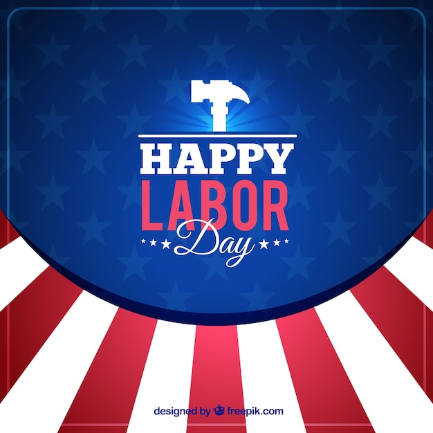 Free Vector | Background for labor day with american colors and hammer