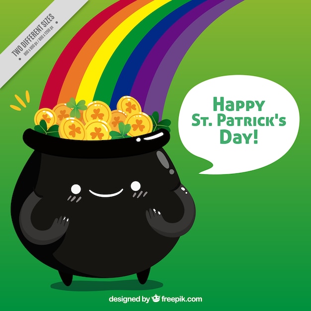 free-vector-background-of-lovely-cauldron-with-coins-of-saint-patrick
