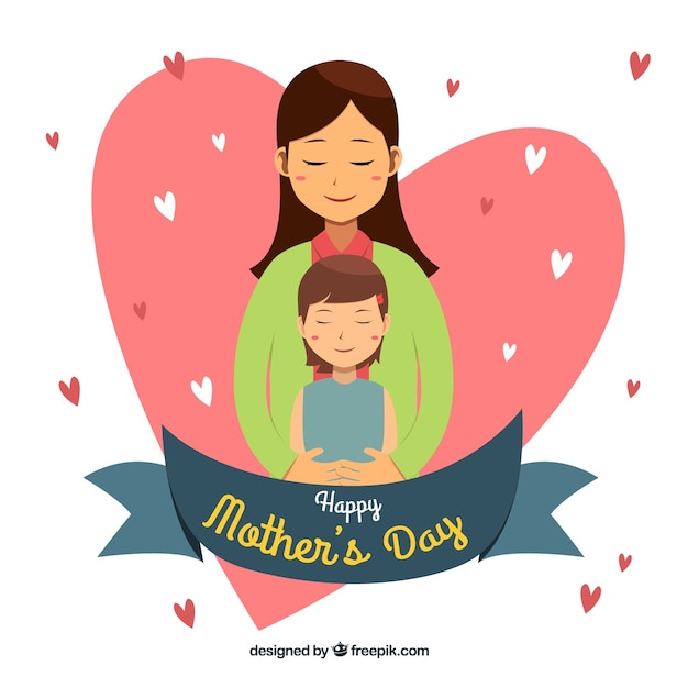 Download Free Vector | Background of mother with her daughter and a ...