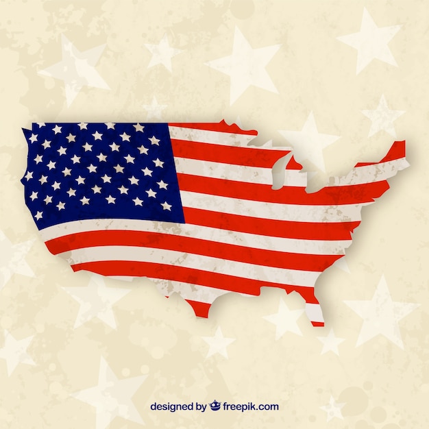 Background of american flag in vintage\
style