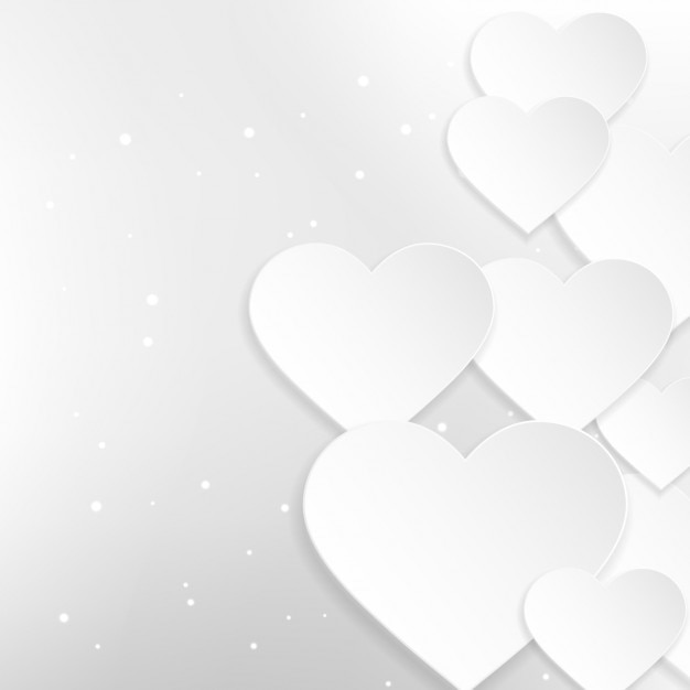 Background of beautiful white hearts