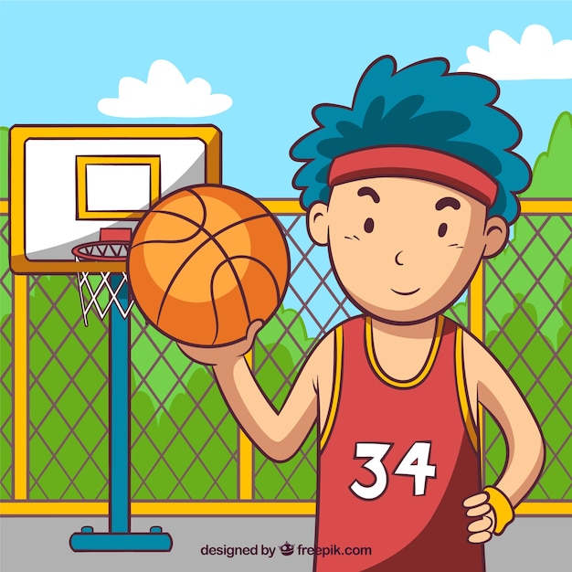 Background of boy playing basketball