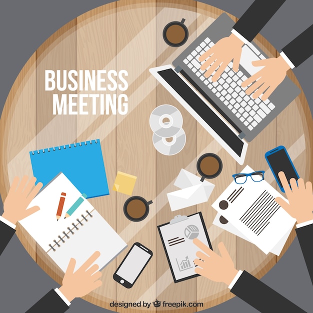 Background of business meeting in flat
design