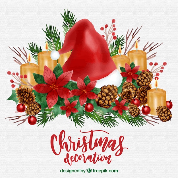 Download Download Vector Watercolor Christmas Elements Pattern Vectorpicker SVG Cut Files