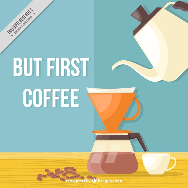 Background of coffee maker in flat
design