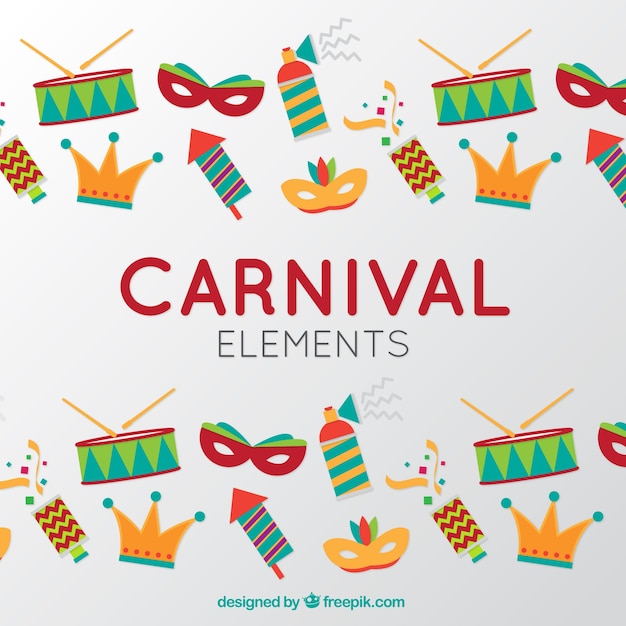 Background of colorful carnival elements Vector | Free ...