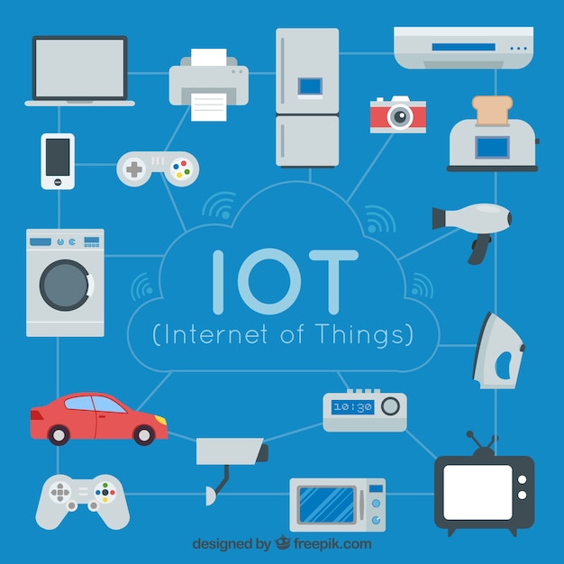Background of daily objects connected to the internet Free Vector Background of daily objects connected to the internet Free Vector