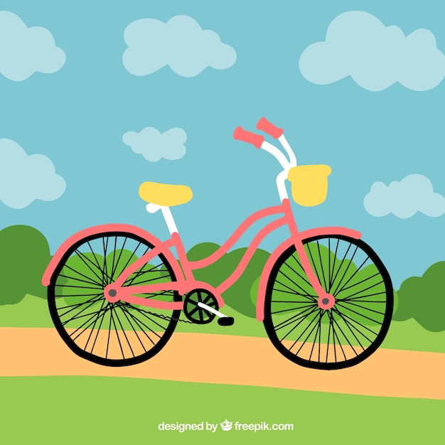 Background of hand painted bicycle in a\
park