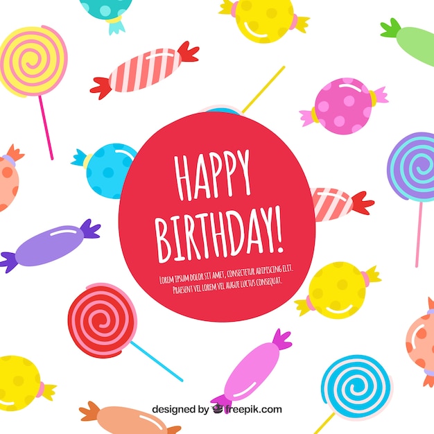 Background of happy birthday candies Vector | Free Download