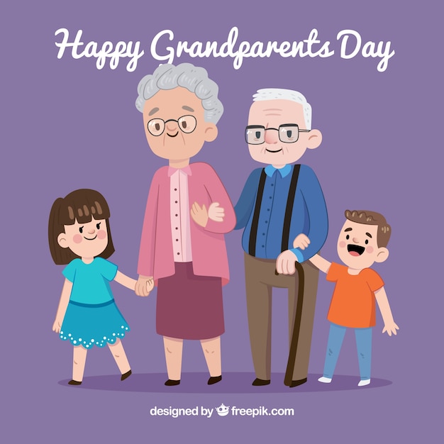 Download Vector - Happy Grandparents Day Lettering Background 