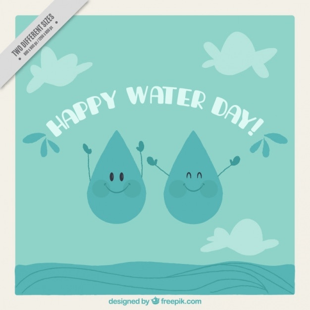 Background of happy water day vintage Vector | Free Download