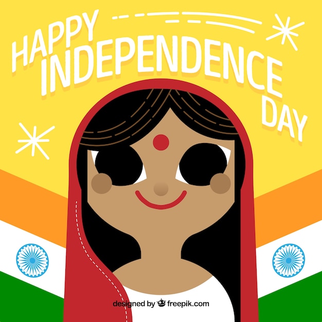 Background of indian girl celebrating independence