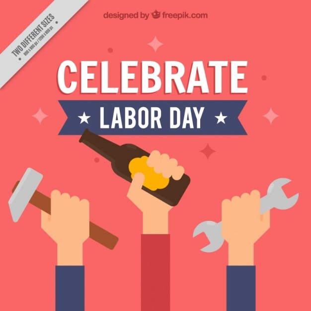 Background of labor day celebration in flat design Vector Free Download