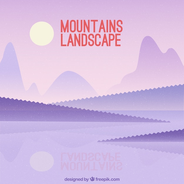Background of mountains with lake