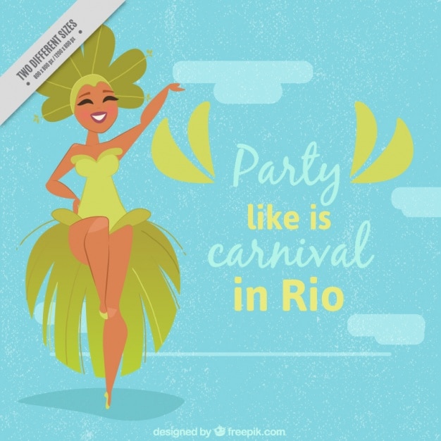 Background of nice brazilian dancer with\
phrase