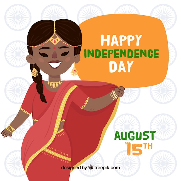 Background of nice woman celebrating independence of india