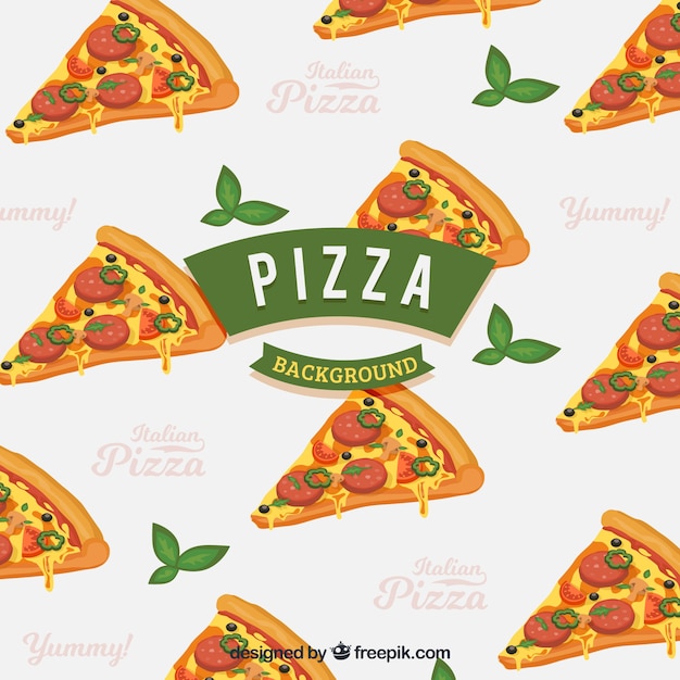 Background of pizza slices with cheese