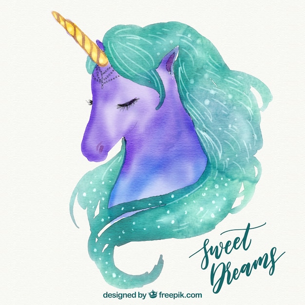 Download Background of pretty watercolor unicorn with text "sweet ...